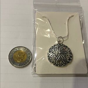 Silver Sand Dollar Pendant Necklace
